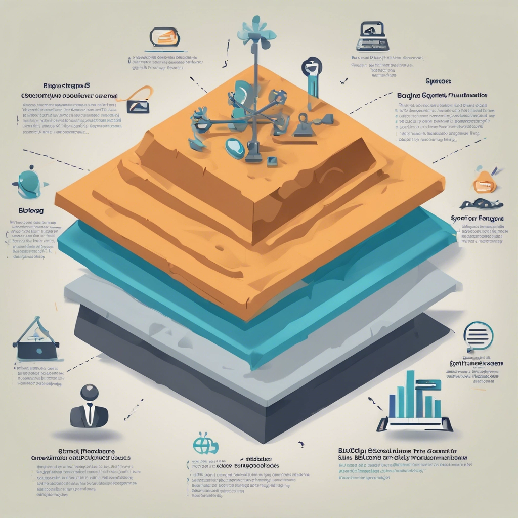 An image depicting a sturdy and well-built foundation, symbolizing the importance of consistent and strategic blogging strategies in laying the groundwork for lasting success and growth. On top of the foundation, there are various elements representing key components of successful blogging, such as high-quality content, SEO optimization, audience engagement, and brand consistency. In the background, there's a vibrant and flourishing garden, symbolizing the fruitful outcomes and growth that result from implementing effective blogging strategies.
