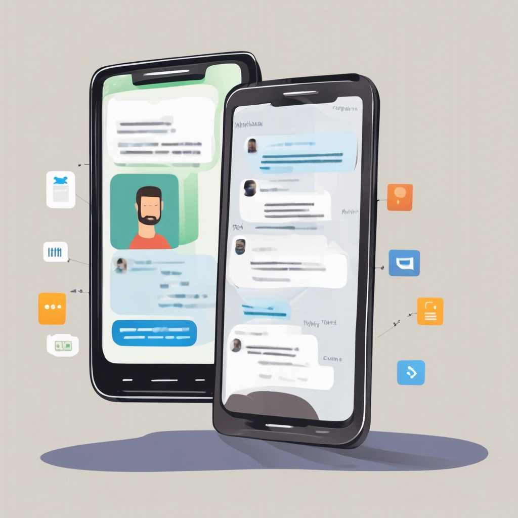 A smartphone with a messaging app open, displaying a conversation between a client and their developer, exemplifying direct communication and easy access to the developer's cell for streamlined communication.
